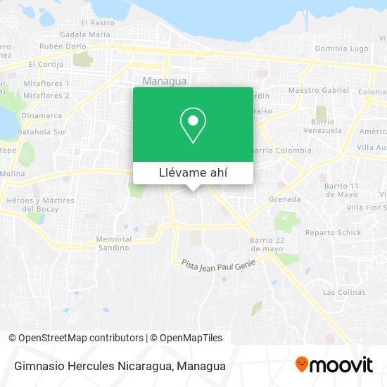 Mapa de Gimnasio Hercules Nicaragua