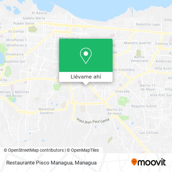 Mapa de Restaurante Pisco Managua