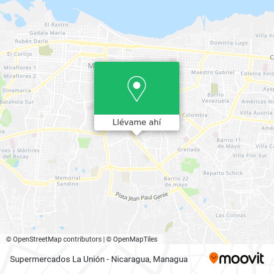 Mapa de Supermercados La Unión - Nicaragua