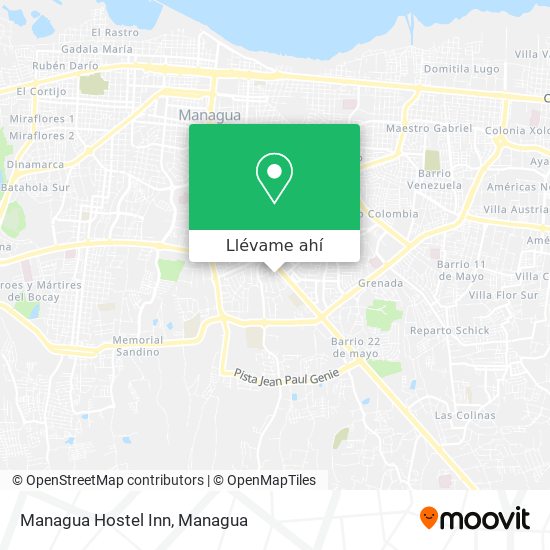 Mapa de Managua Hostel Inn