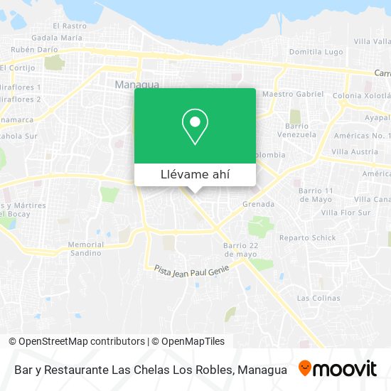 Mapa de Bar y Restaurante Las Chelas Los Robles
