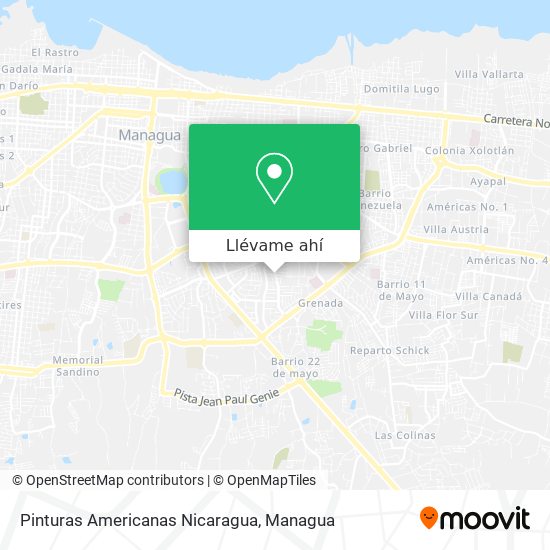 Mapa de Pinturas Americanas Nicaragua