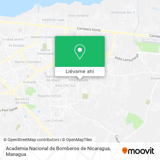 Mapa de Academia Nacional de Bomberos de Nicaragua