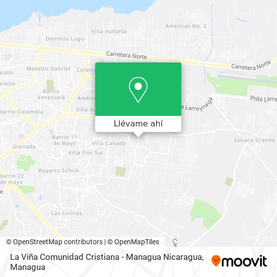 Mapa de La Viña Comunidad Cristiana - Managua Nicaragua