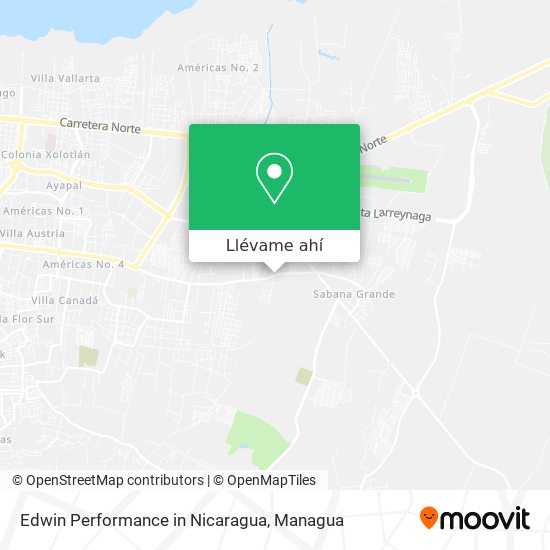 Mapa de Edwin Performance in Nicaragua