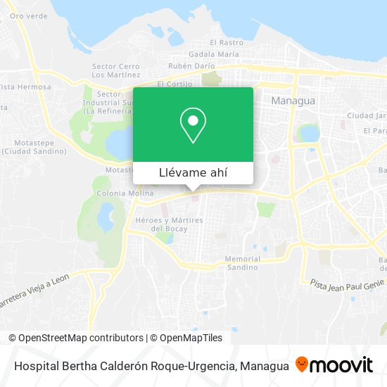 Mapa de Hospital Bertha Calderón Roque-Urgencia