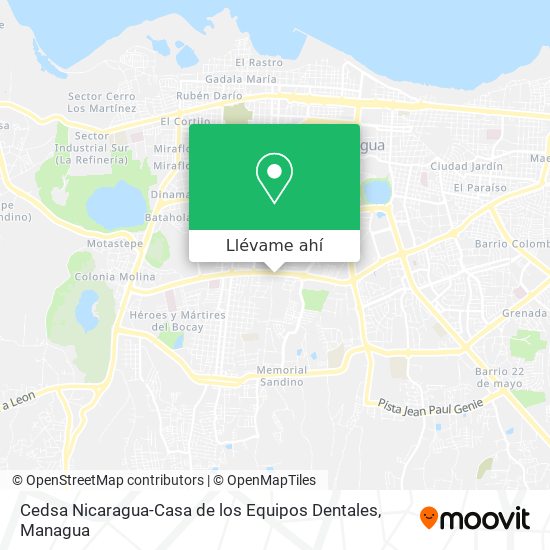 Mapa de Cedsa Nicaragua-Casa de los Equipos Dentales