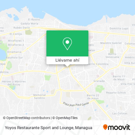 Mapa de Yoyos Restaurante Sport and Lounge
