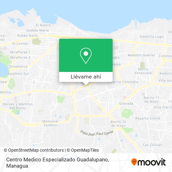 Mapa de Centro Medico Especializado Guadalupano