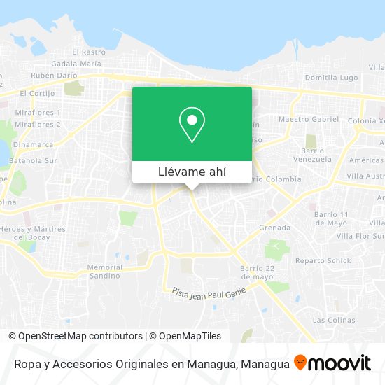 Mapa de Ropa y Accesorios Originales en Managua