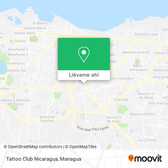 Mapa de Tattoo Club Nicaragua