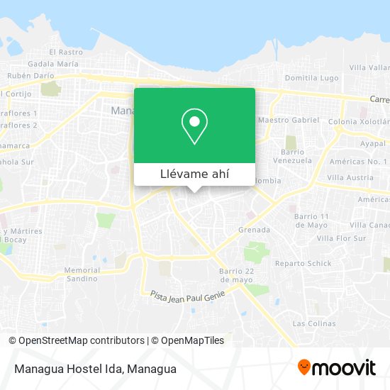 Mapa de Managua Hostel Ida