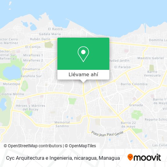Mapa de Cyc Arquitectura e Ingenieria, nicaragua