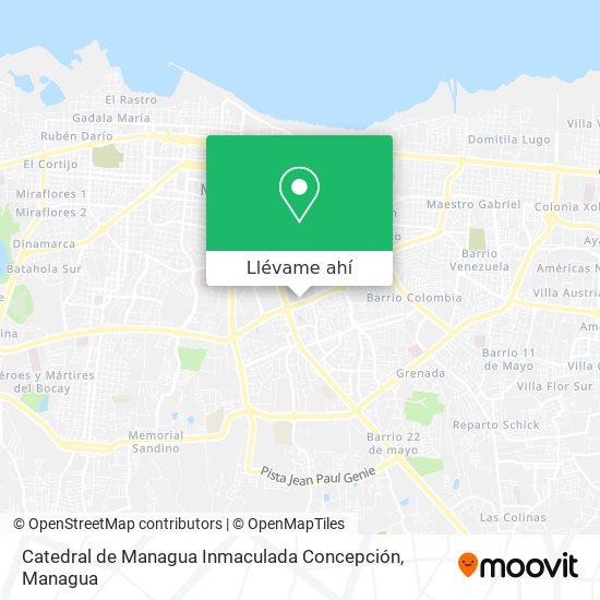 Mapa de Catedral de Managua Inmaculada Concepción