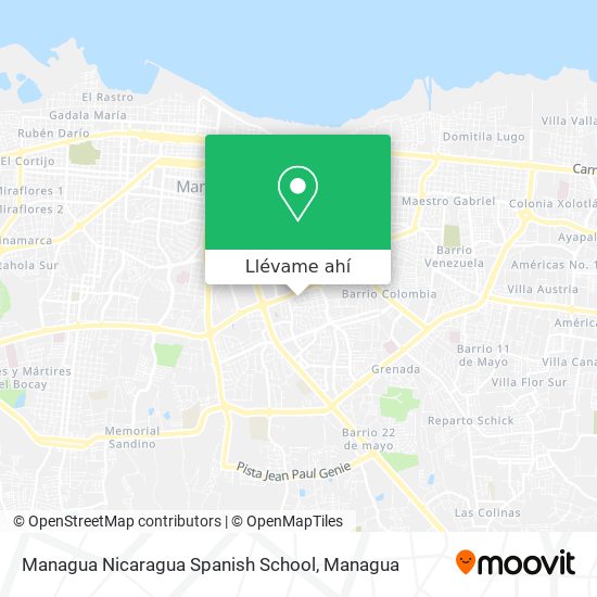 Mapa de Managua Nicaragua Spanish School