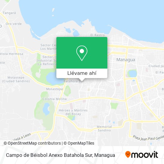 Mapa de Campo de Béisbol Anexo Batahola Sur