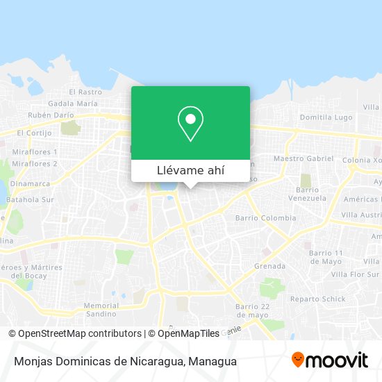 Mapa de Monjas Dominicas de Nicaragua