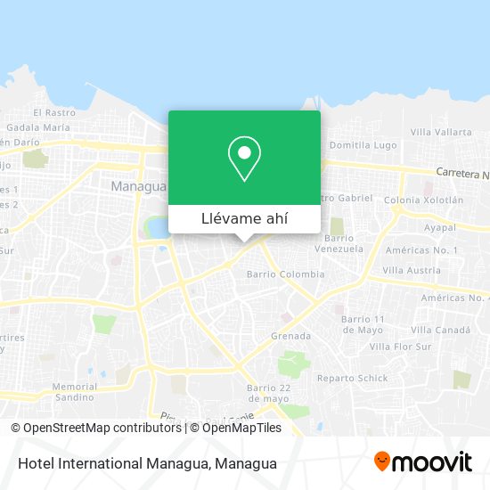 Mapa de Hotel International Managua