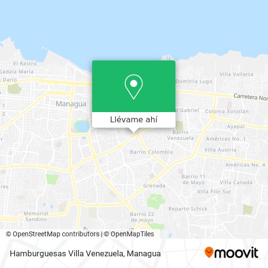 Mapa de Hamburguesas Villa Venezuela
