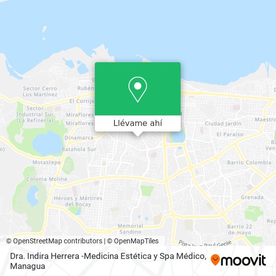 Mapa de Dra. Indira Herrera -Medicina Estética y Spa Médico