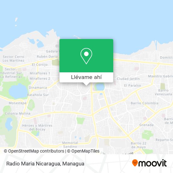 Mapa de Radio Maria Nicaragua