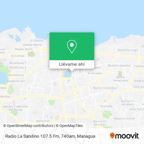 Mapa de Radio La Sandino 107.5 Fm, 740am