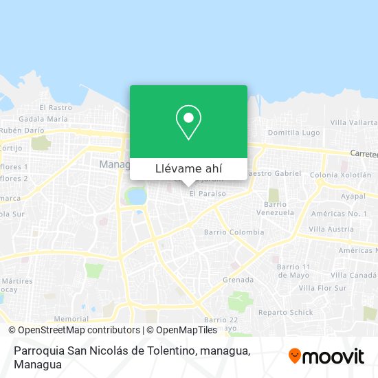 Mapa de Parroquia San Nicolás de Tolentino, managua