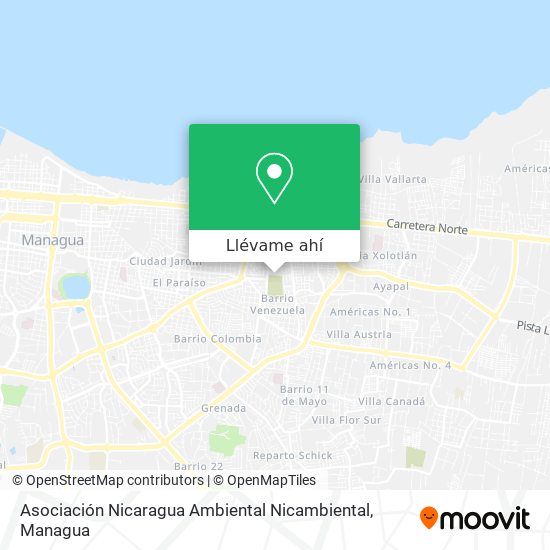 Mapa de Asociación Nicaragua Ambiental Nicambiental