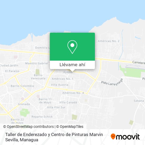 Mapa de Taller de Enderezado y Centro de Pinturas Marvin Sevilla