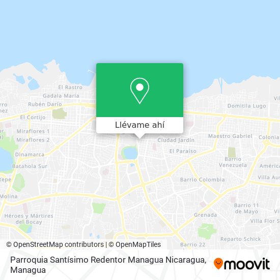 Mapa de Parroquia Santísimo Redentor Managua Nicaragua