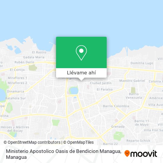 Mapa de Ministerio Apostolico Oasis de Bendicion Managua