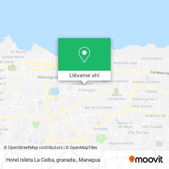 Mapa de Hotel Isleta La Ceiba, granada.