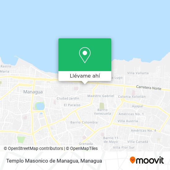 Mapa de Templo Masonico de Managua