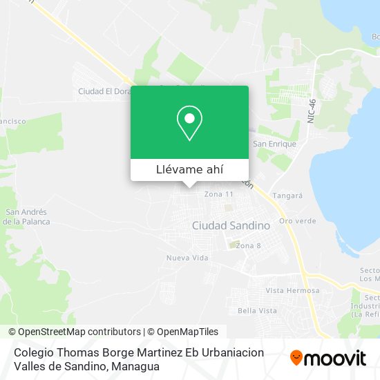 Mapa de Colegio Thomas Borge Martinez Eb Urbaniacion Valles de Sandino