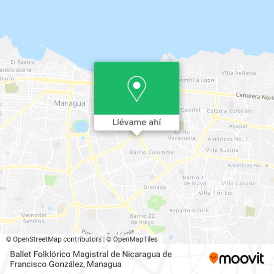 Mapa de Ballet Folklórico Magistral de Nicaragua de Francisco González