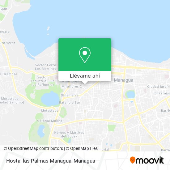 Mapa de Hostal las Palmas Managua