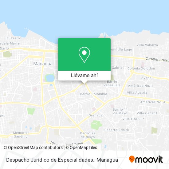 Mapa de Despacho Jurídico de Especialidades.