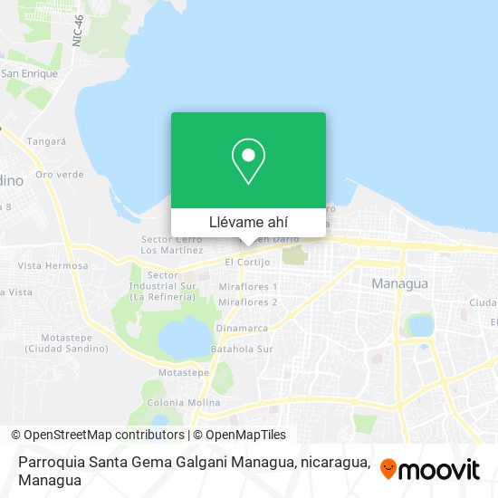 Mapa de Parroquia Santa Gema Galgani Managua, nicaragua