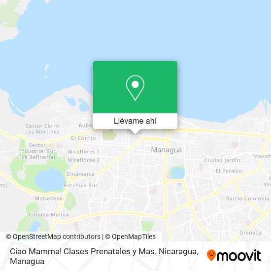 Mapa de Ciao Mamma! Clases Prenatales y Mas. Nicaragua