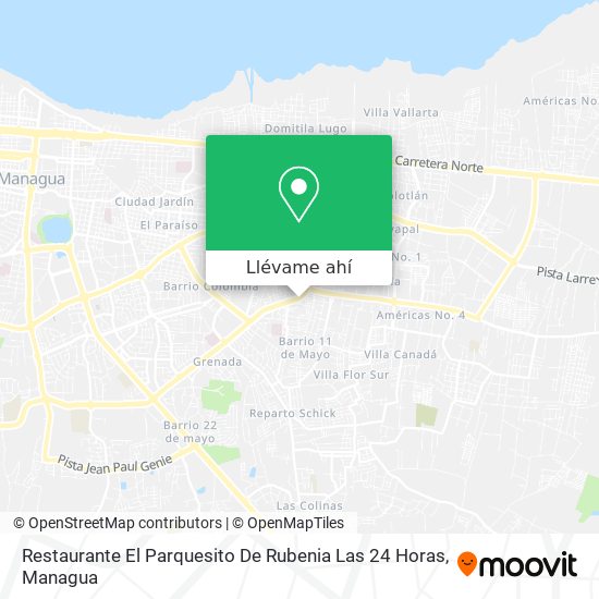 Mapa de Restaurante El Parquesito De Rubenia Las 24 Horas