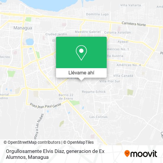 Mapa de Orgullosamente Elvis Diaz, generacion de Ex Alumnos