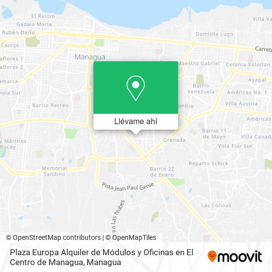 Mapa de Plaza Europa Alquiler de Módulos y Oficinas en El Centro de Managua