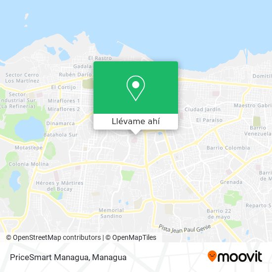Mapa de PriceSmart Managua