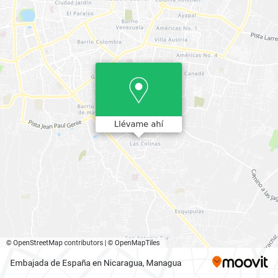 Mapa de Embajada de España en Nicaragua