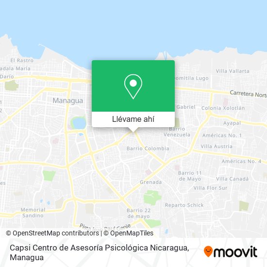 Mapa de Capsi Centro de Asesoría Psicológica Nicaragua