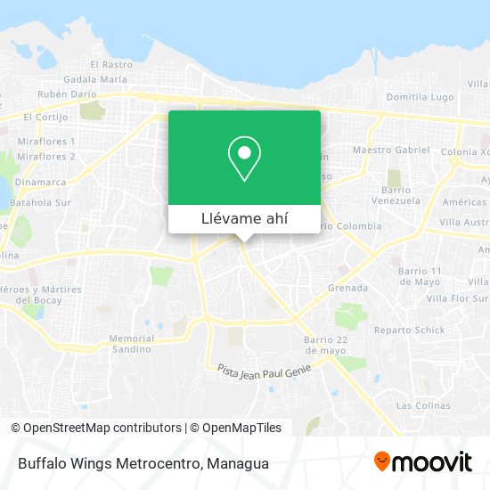 Mapa de Buffalo Wings Metrocentro