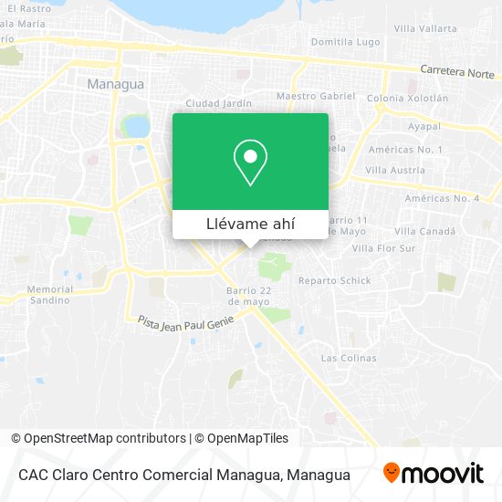 Mapa de CAC Claro Centro Comercial Managua