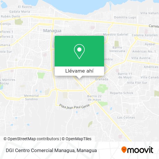 Mapa de DGI Centro Comercial Managua