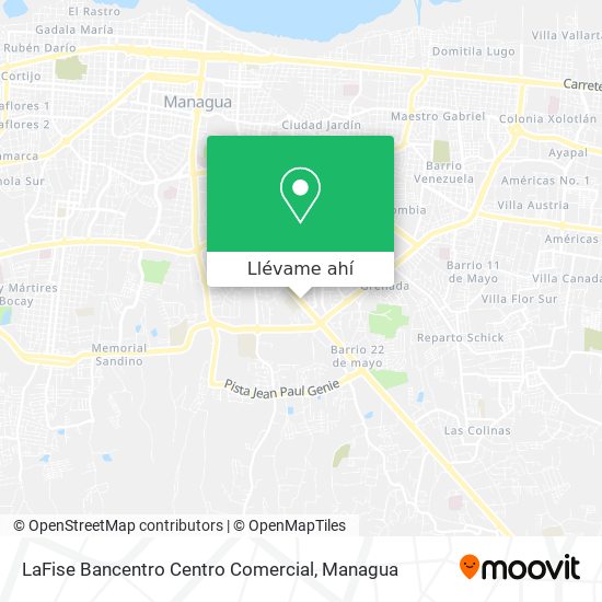 Mapa de LaFise Bancentro Centro Comercial