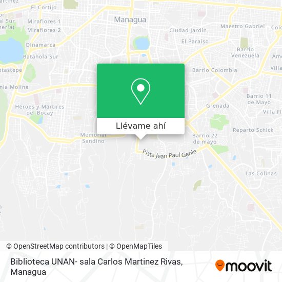 Mapa de Biblioteca UNAN- sala Carlos Martinez Rivas